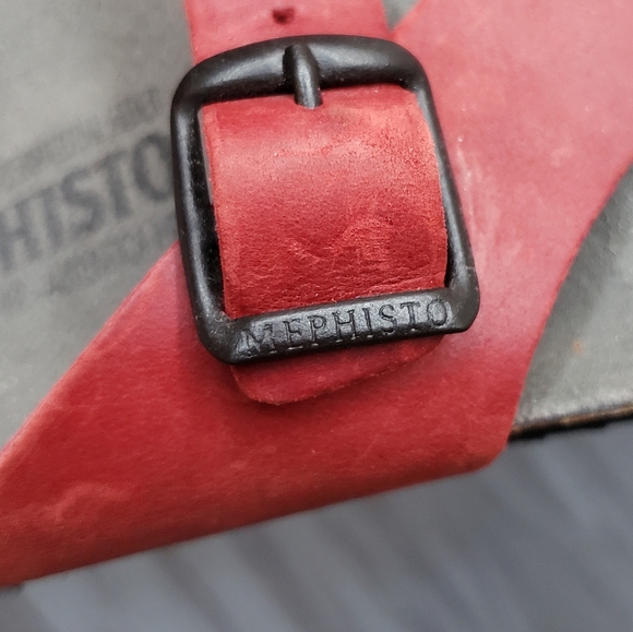 Mephisto Red Leather Footbed Sandals Women's Size 7-7½ (size 38) (sb205) - Picture 7 of 13